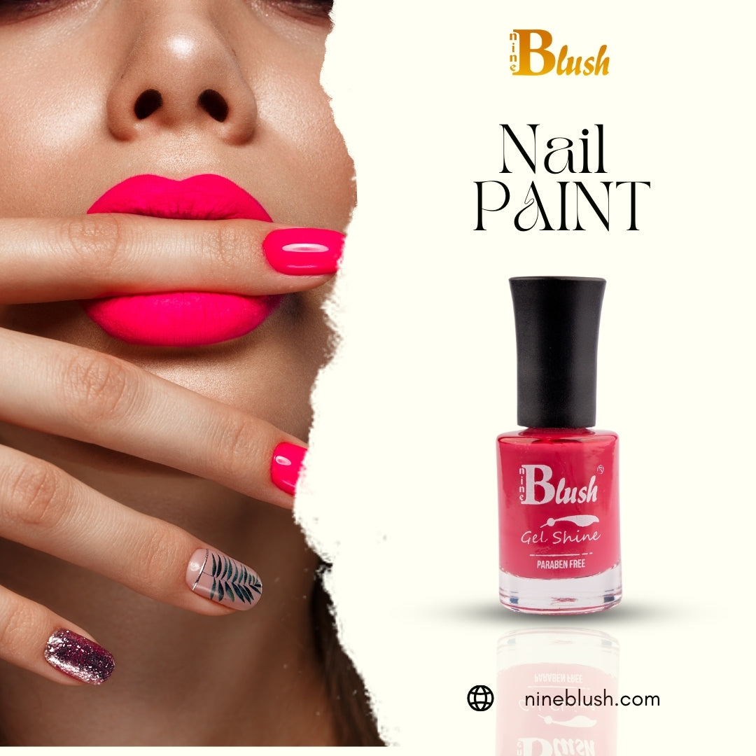 Nine Blush Shine Gel Nail Paint – Vibrant Colors, Mirror Shine