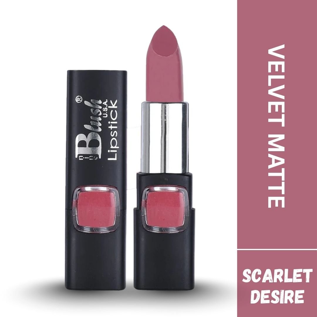 Moisture Velvet Matte Crayon Lipstick | Jojoba Oil Infused | Long - Lasting & Hydrating - Nine Blush