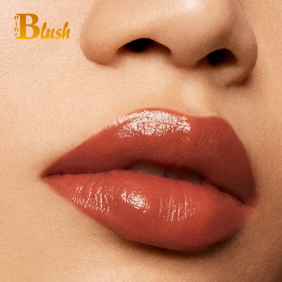 Nine Blush Radiant Glow Liquid Lipstick - 12H Stay, Non - Transfer Formula - Nine Blush
