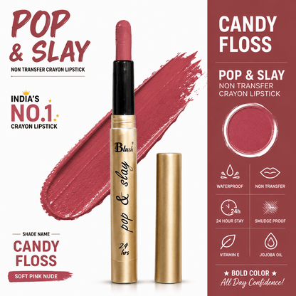 India's Next Favourite Non-Transfer Crayon Lipstick - Nine Blush