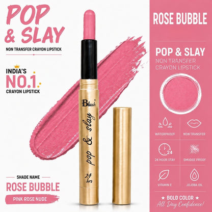 India's Next Favourite Non-Transfer Crayon Lipstick - Nine Blush