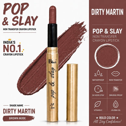 India's Next Favourite Non-Transfer Crayon Lipstick - Nine Blush
