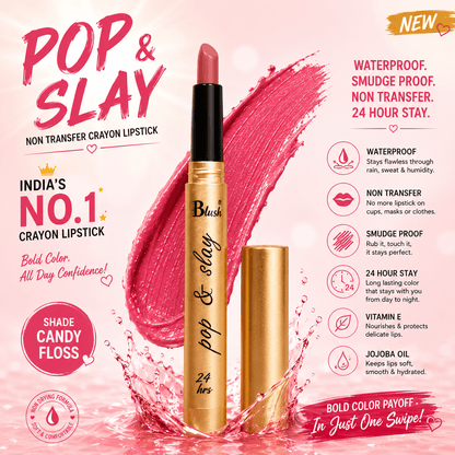 India's Next Favourite Non-Transfer Crayon Lipstick - Nine Blush