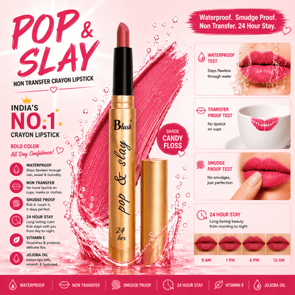 India's Next Favourite Non-Transfer Crayon Lipstick - Nine Blush