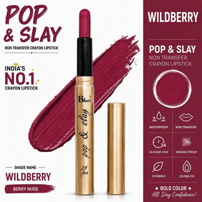 India's Next Favourite Non-Transfer Crayon Lipstick - Nine Blush