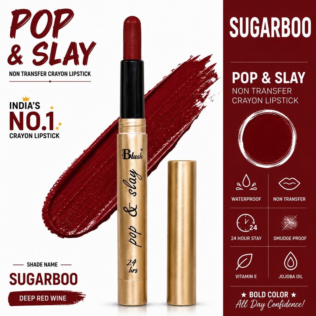 India's Next Favourite Non-Transfer Crayon Lipstick - Nine Blush