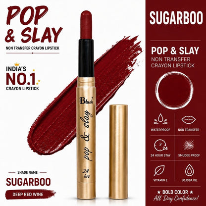 India's Next Favourite Non-Transfer Crayon Lipstick - Nine Blush