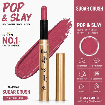 India's Next Favourite Non-Transfer Crayon Lipstick - Nine Blush
