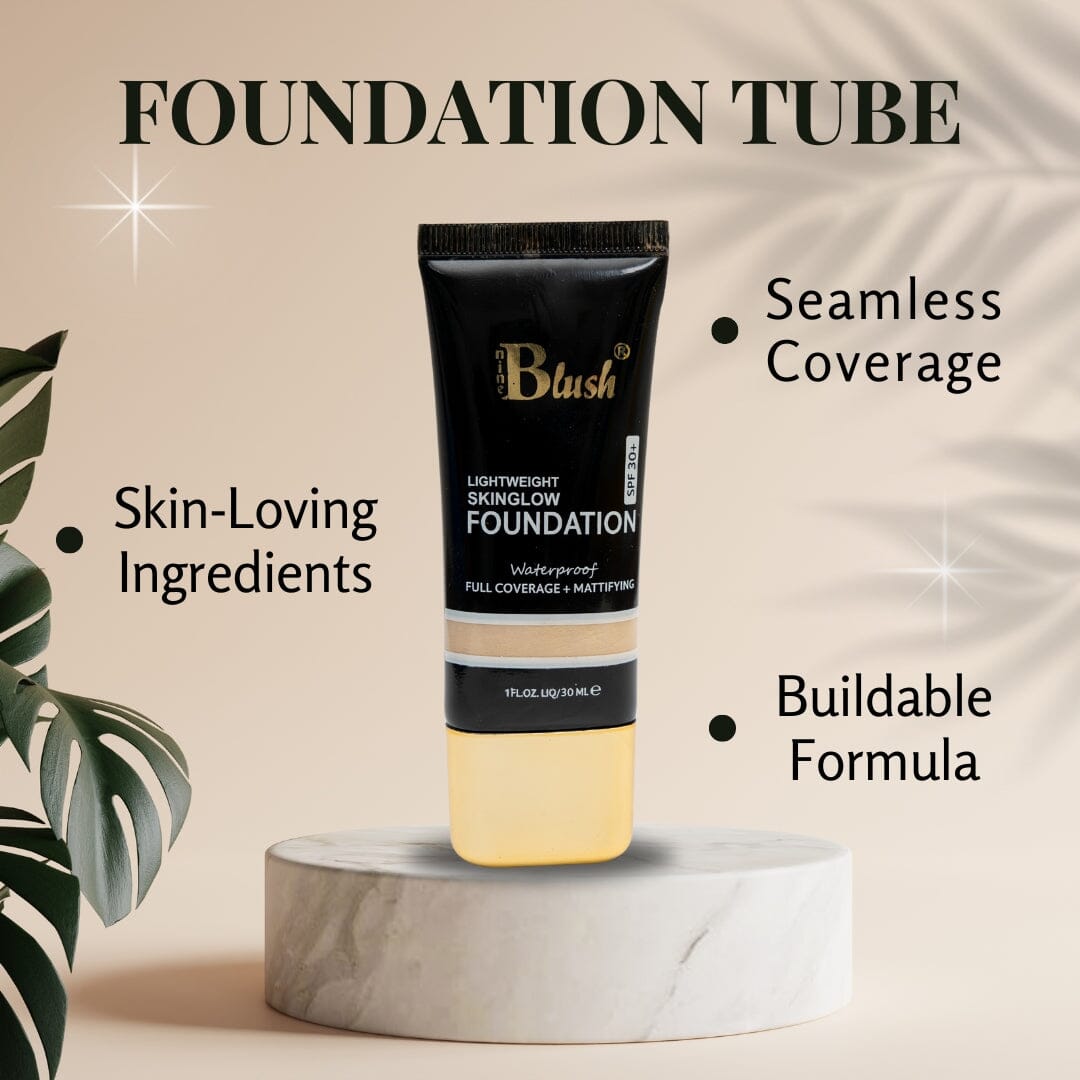 Nine Blush Blushing Radiance Foundation Tube ,30ml - Nine Blush