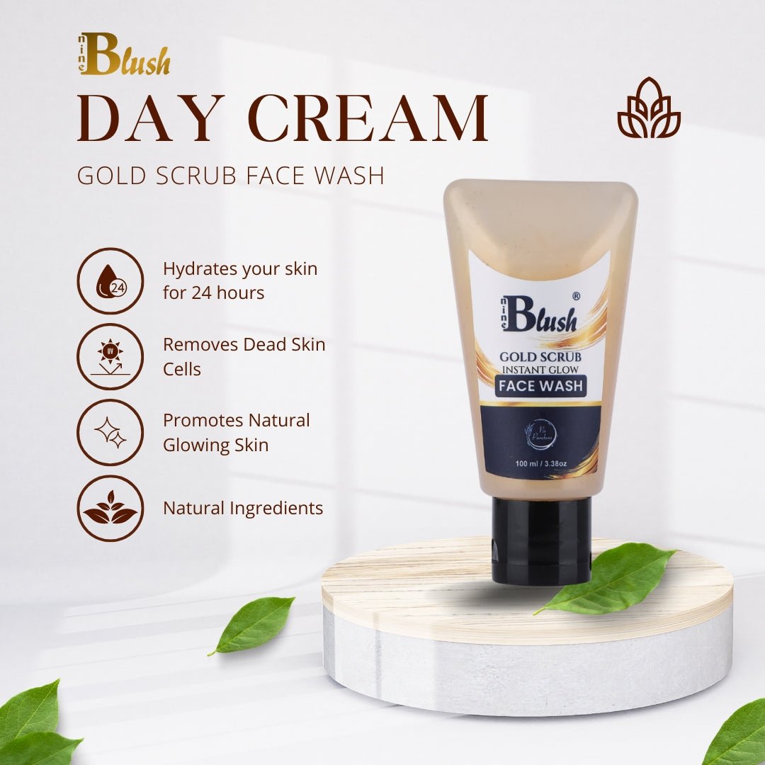 Nine Blush Gold Scrub Face Wash ,100ml - Nine Blush