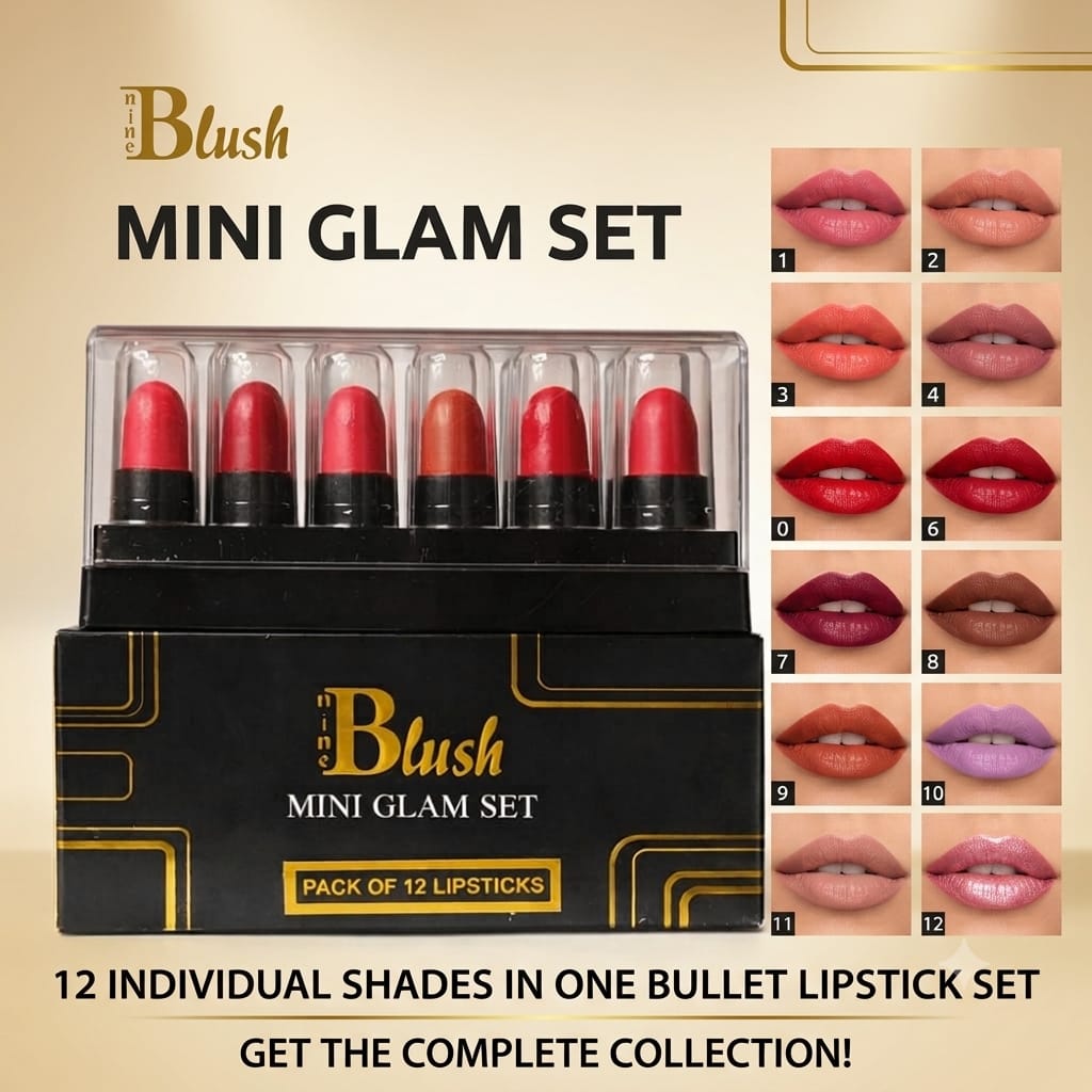 Nine Blush Mini Glam & Bullet Eyeshadow Combo | Perfect Glam Gift Set - Nine Blush