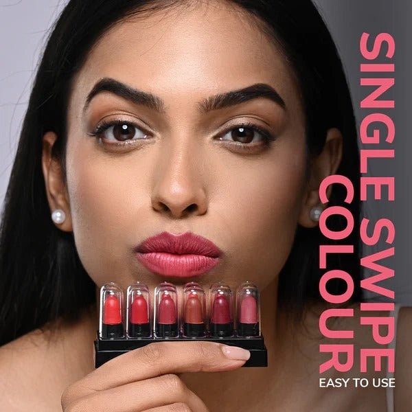 Nine Blush Mini Glam Set – Pack of 12 Mini Lipsticks | Travel - Friendly Glam Essentials - Nine Blush