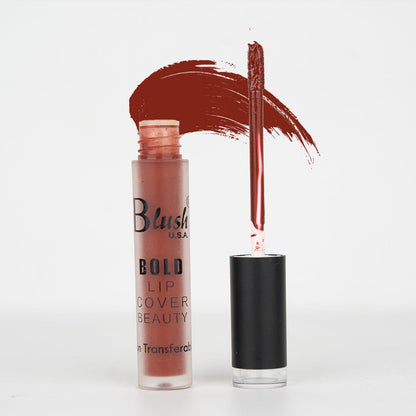 Nine Blush Radiant Glow Liquid Lipstick - 12H Stay, Non - Transfer Formula - Nine Blush