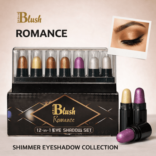 Nine Blush Romance 12 - in - 1 Eyeshadow Palette | Rich Pigment • Smooth Blend • Long - Lasting Glam - Nine Blush