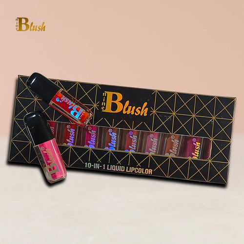 NINE BLUSH Stay Forever Matte Liquid Lipsticks Combo of 10, 1ml each