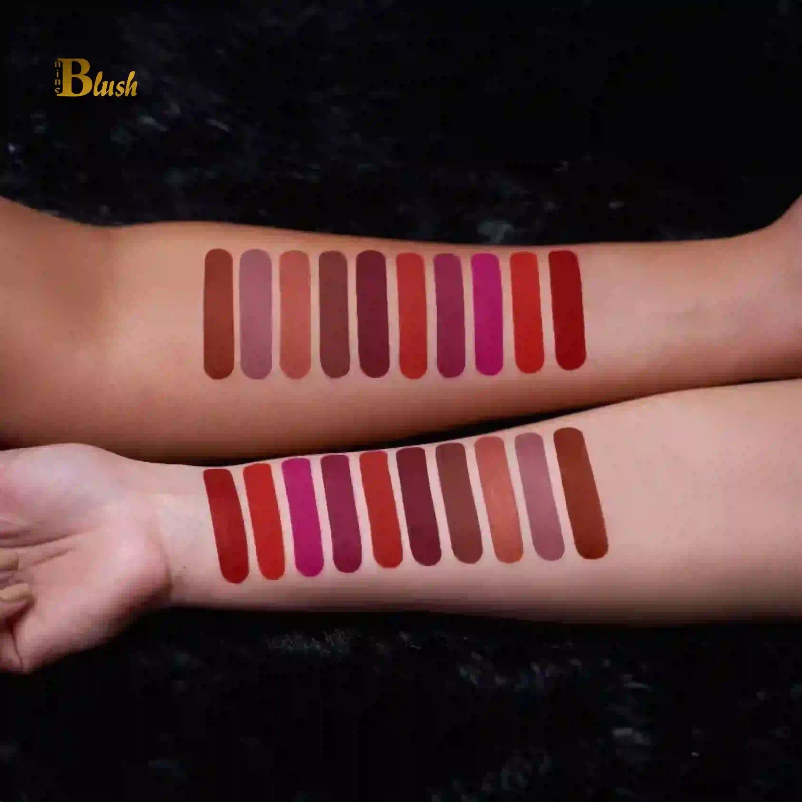 NINE BLUSH Stay Forever Matte Liquid Lipsticks Combo of 10, 1ml each - Nine Blush