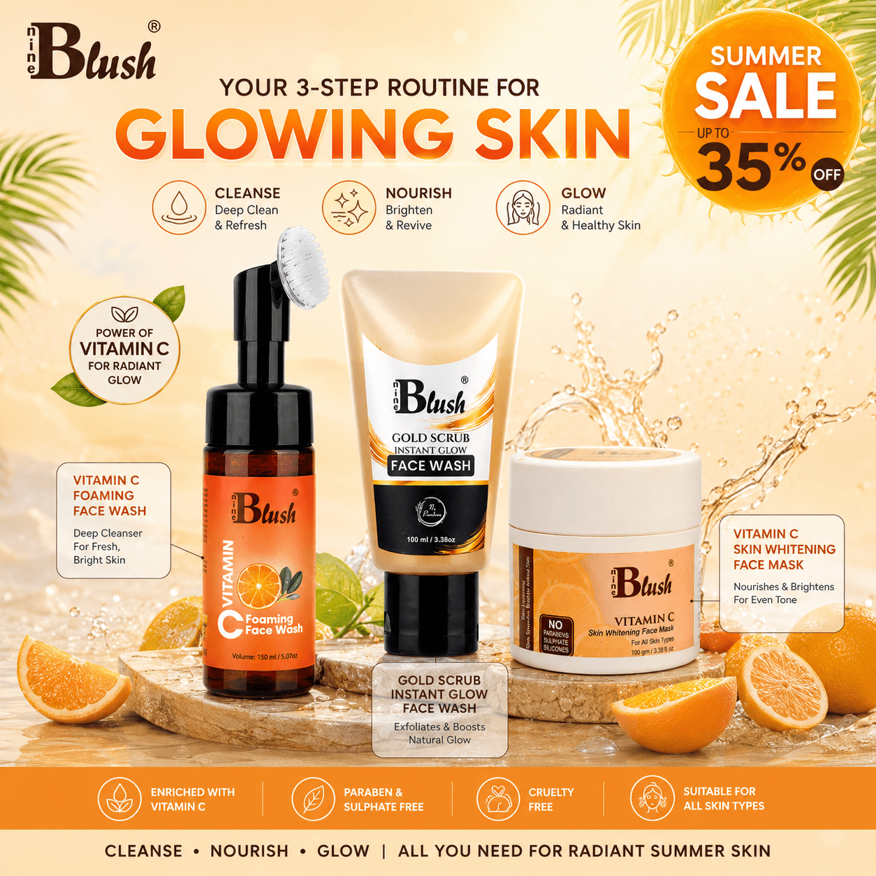 Nine Blush Summer Glow Essentials Kit - Nine Blush